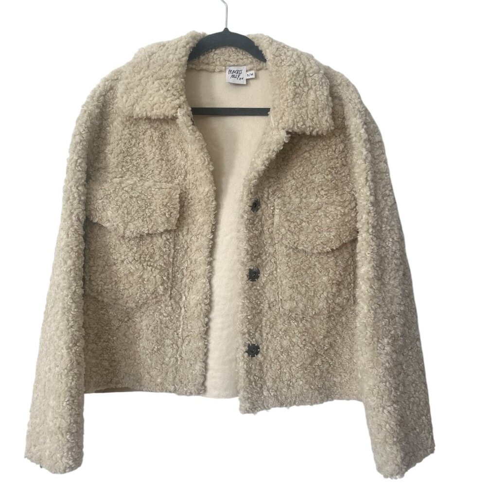 Princess Polly Tanna Jacket Cream, size S/M
